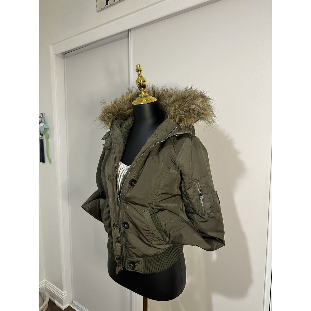 Vintage Abercrombie & Fitch Fur Jacket Size Small Babydoll Y2K